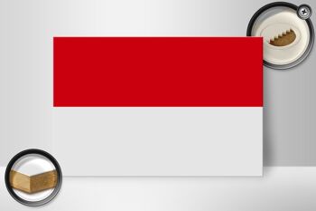 Panneau en bois drapeau de l'Indonésie 30x20cm Drapeau de l'Indonésie 2