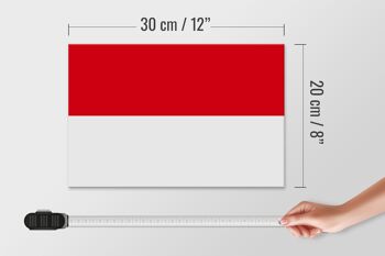 Panneau en bois drapeau de l'Indonésie 30x20cm Drapeau de l'Indonésie 4