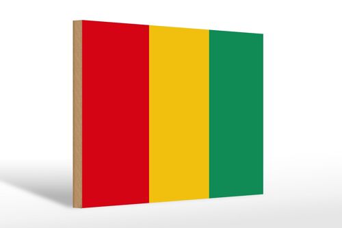 Holzschild Flagge Guineas 30x20cm Flag of Guinea