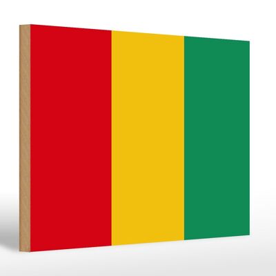 Cartel de madera Bandera de Guinea 30x20cm Bandera de Guinea