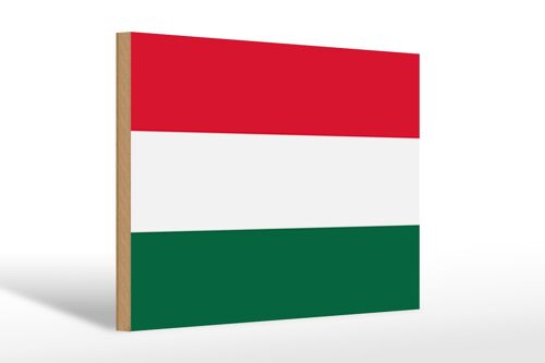 Holzschild Flagge Ungarns 30x20cm Flag of Hungary