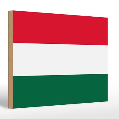 Holzschild Flagge Ungarns 30x20cm Flag of Hungary