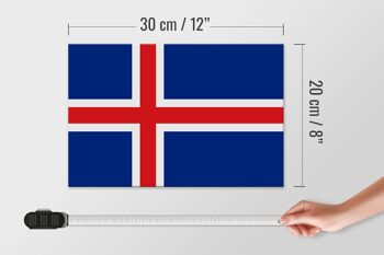 Panneau en bois Drapeau de l'Islande 30x20cm Drapeau de l'Islande 4