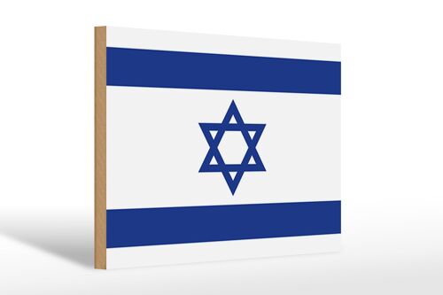 Holzschild Flagge Israels 30x20cm Flag of Israel