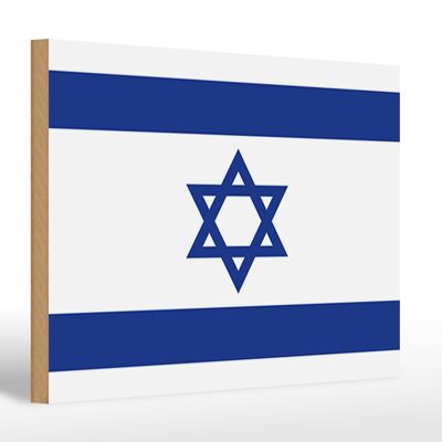 Letrero de madera bandera de Israel 30x20cm Bandera de Israel
