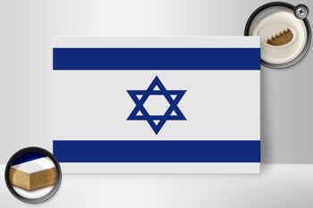Panneau en bois drapeau d'Israël 30x20cm Drapeau d'Israël 2