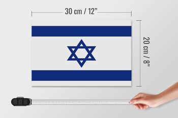 Panneau en bois drapeau d'Israël 30x20cm Drapeau d'Israël 4
