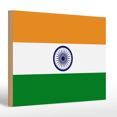 Holzschild Flagge Indiens 30x20cm Flag of India