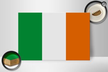 Panneau en bois drapeau de l'Irlande 30x20cm Drapeau de l'Irlande 2