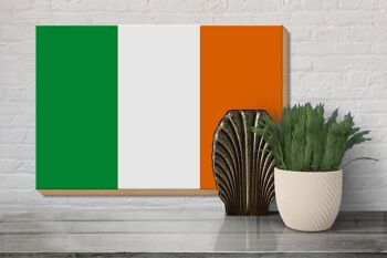 Panneau en bois drapeau de l'Irlande 30x20cm Drapeau de l'Irlande 3