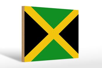 Panneau en bois drapeau de la Jamaïque 30x20cm drapeau de la Jamaïque 1