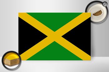 Panneau en bois drapeau de la Jamaïque 30x20cm drapeau de la Jamaïque 2