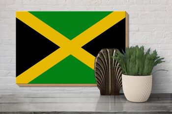 Panneau en bois drapeau de la Jamaïque 30x20cm drapeau de la Jamaïque 3