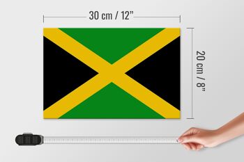 Panneau en bois drapeau de la Jamaïque 30x20cm drapeau de la Jamaïque 4