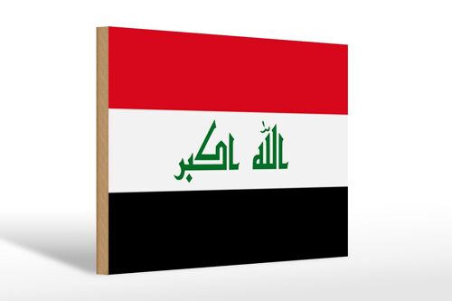 Holzschild Flagge Irak 30x20cm Flag of Iraq