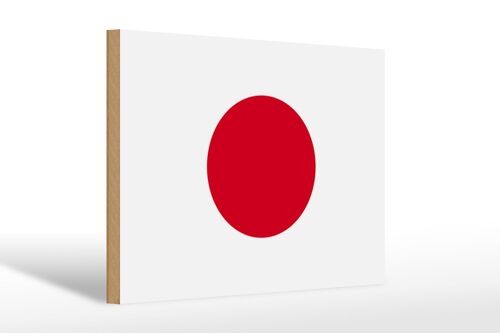 Holzschild Flagge Japans 30x20cm Flag of Japan