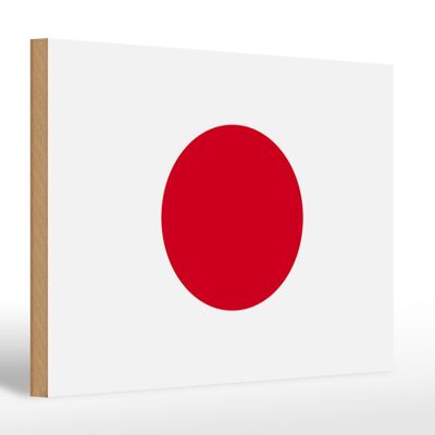 Letrero de madera Bandera de Japón 30x20cm Bandera de Japón