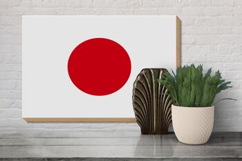 Panneau en bois drapeau du Japon 30x20cm Drapeau du Japon 3