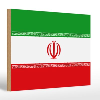 Cartello in legno bandiera Iran 30x20cm Bandiera dell'Iran