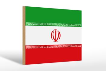 Panneau en bois drapeau Iran 30x20cm Drapeau de l'Iran 1
