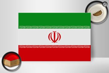 Panneau en bois drapeau Iran 30x20cm Drapeau de l'Iran 2