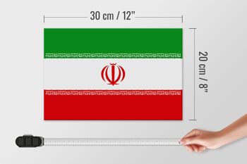 Panneau en bois drapeau Iran 30x20cm Drapeau de l'Iran 4