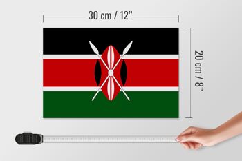 Panneau en bois drapeau du Kenya 30x20cm Drapeau du Kenya 4
