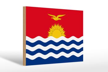 Panneau en bois drapeau de Kiribati 30x20cm Drapeau de Kiribati 1