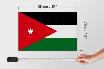 Panneau en bois drapeau de la Jordanie 30x20cm Drapeau de la Jordanie 4