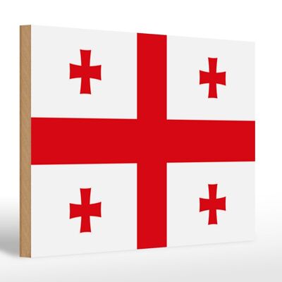 Cartello in legno bandiera della Georgia 30x20 cm Bandiera della Georgia