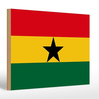 Cartello in legno bandiera del Ghana 30x20cm Bandiera del Ghana