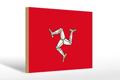 Holzschild Flagge Isle of Man 30x20cm Flag of Isle of Man