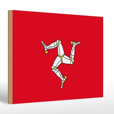 Holzschild Flagge Isle of Man 30x20cm Flag of Isle of Man