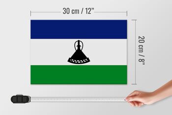 Panneau en bois drapeau du Lesotho 30x20cm Drapeau du Lesotho 4