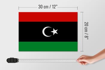 Panneau en bois drapeau de la Libye 30x20cm Drapeau de la Libye 4