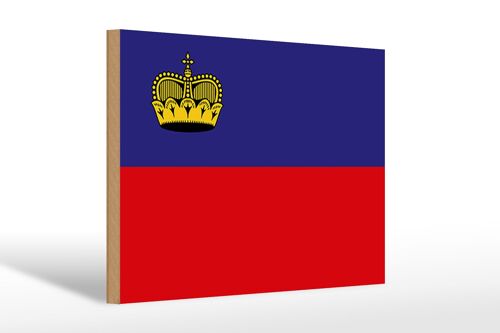 Holzschild Flagge Liechtenstein 30x20cm Flag Liechtenstein