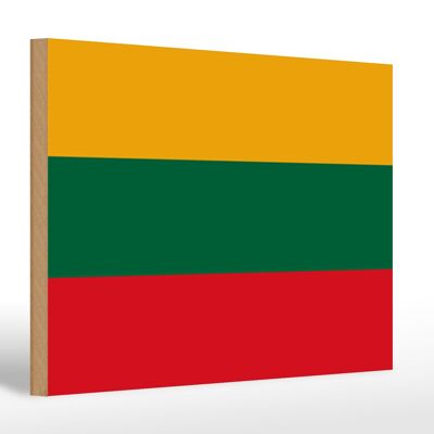 Letrero de madera Bandera de Lituania 30x20cm Bandera de Lituania