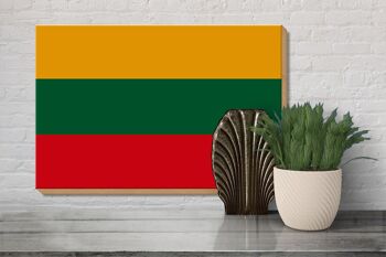 Panneau en bois drapeau de la Lituanie 30x20cm Drapeau de la Lituanie 3