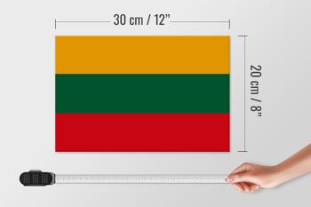 Panneau en bois drapeau de la Lituanie 30x20cm Drapeau de la Lituanie 4