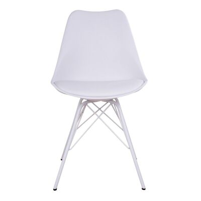 Oslo Dining Chair - Chaise en blanc avec pieds blancs