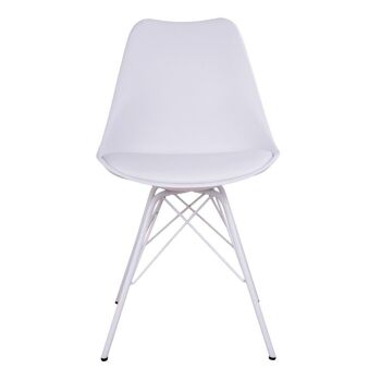 Oslo Dining Chair - Chaise en blanc avec pieds blancs 1