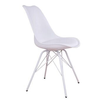 Oslo Dining Chair - Chaise en blanc avec pieds blancs 2