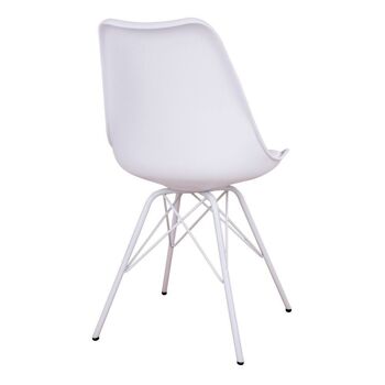 Oslo Dining Chair - Chaise en blanc avec pieds blancs 3