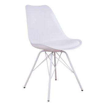 Oslo Dining Chair - Chaise en blanc avec pieds blancs 4