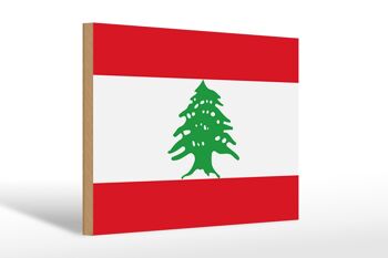 Panneau en bois drapeau Liban 30x20cm Drapeau du Liban 1