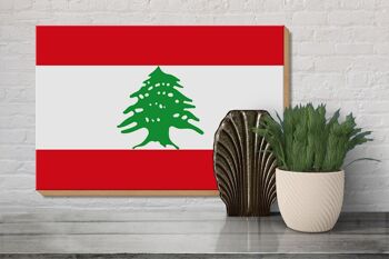 Panneau en bois drapeau Liban 30x20cm Drapeau du Liban 3