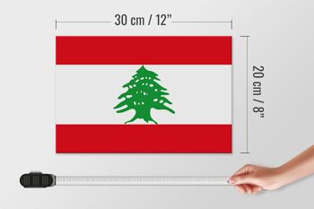 Panneau en bois drapeau Liban 30x20cm Drapeau du Liban 4