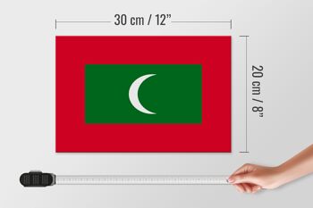 Panneau en bois drapeau Maldives 30x20cm Drapeau des Maldives 4