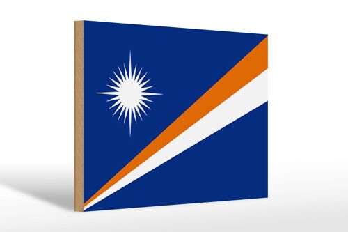 Holzschild Flagge Marshallinseln 30x20cm Marshall Islands