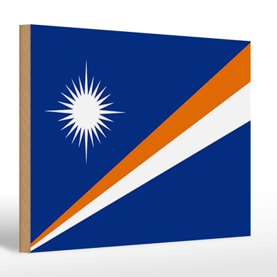Cartello in legno bandiera Isole Marshall 30x20 cm Isole Marshall